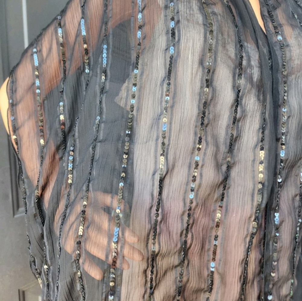 Cejon Black Sequined Rectangular Evening Prom Sca… - image 5